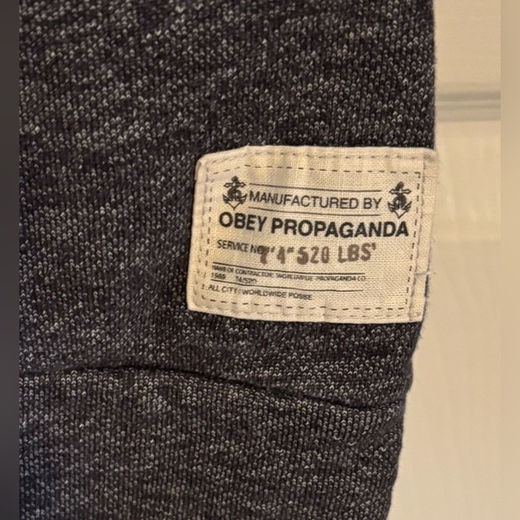 VINTAGE Obey Propaganda men’s 100% cotton rolled collar pullover. M.  Preppy - Picture 2 of 6